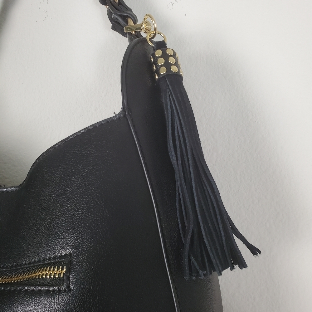 INC International Concepts Black Faux Leather Hobo Bag - Picture 3 of 13
